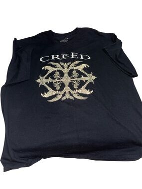 Creed Black T-Shirt with Gold Crest Graphic